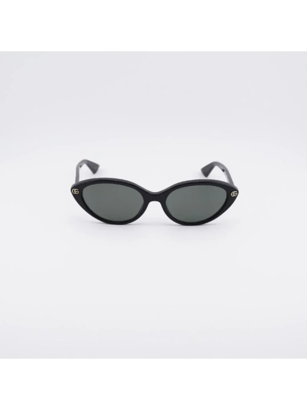 Gucci GG2110S 001 Sunglasses Black Cat Eye Frame, Grey Lenses